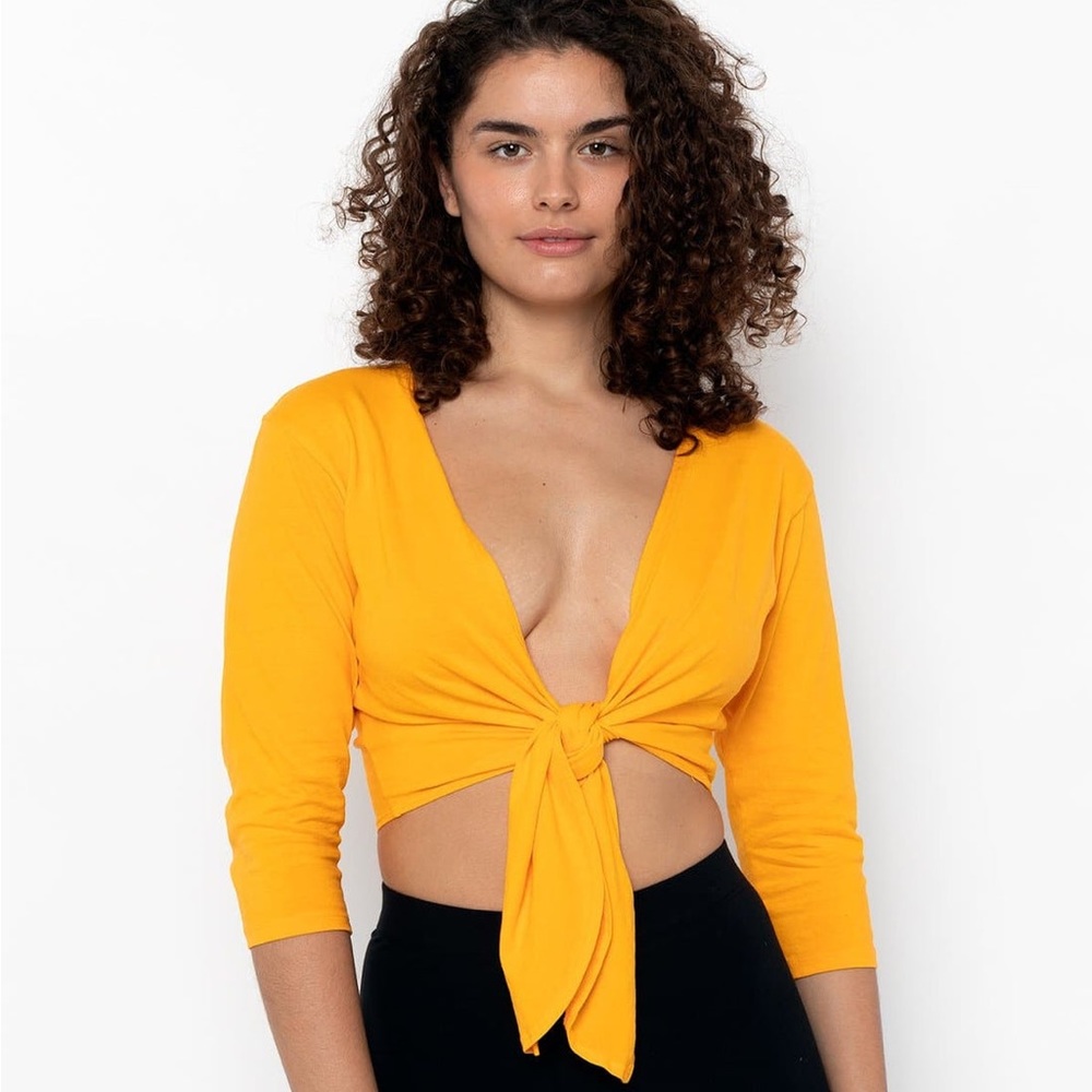 Los Angeles Apparel Le Weekend Crop Tie Top NWOT